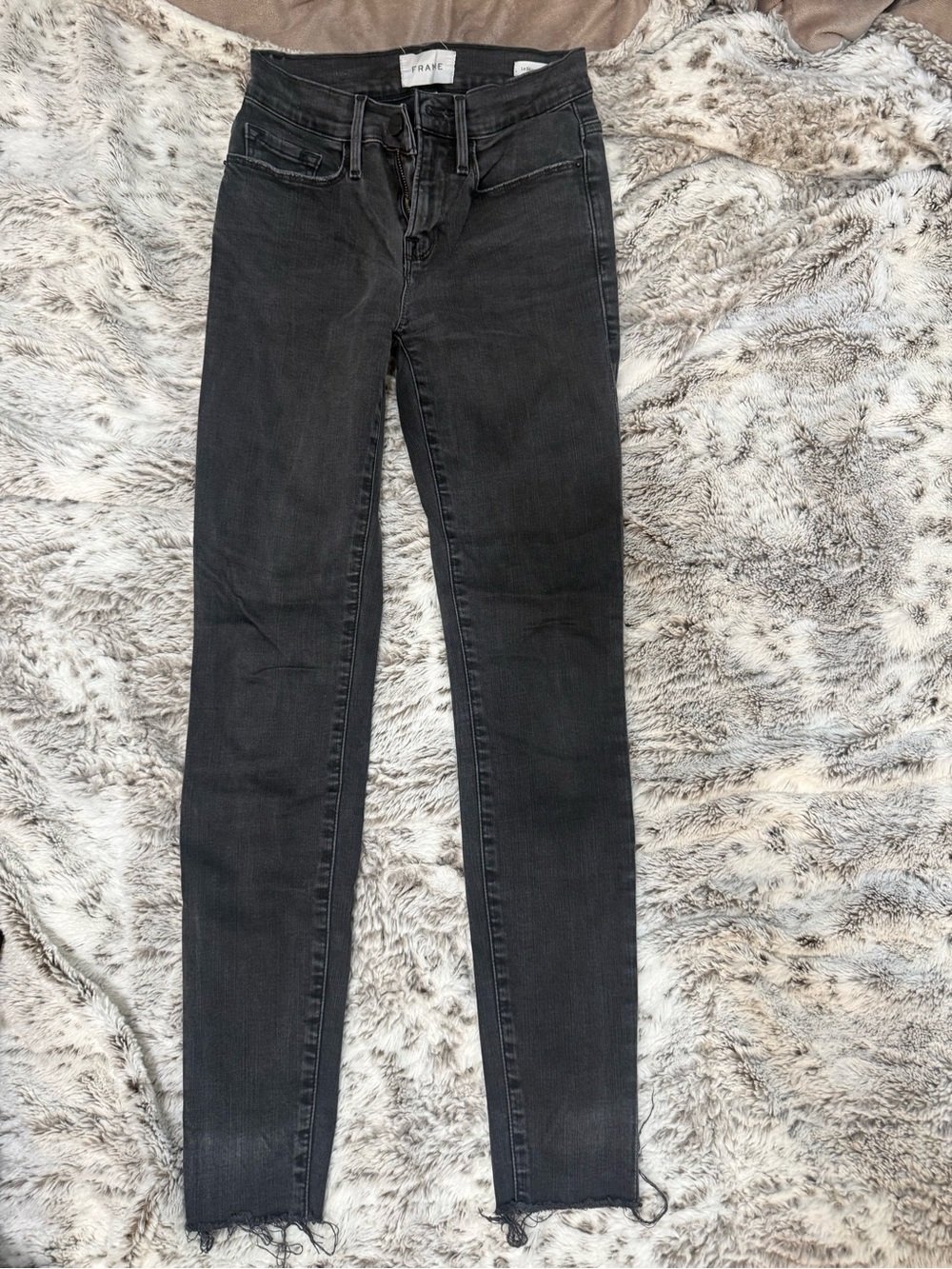 Frame Denim Black Skinny High-Rise Jeans